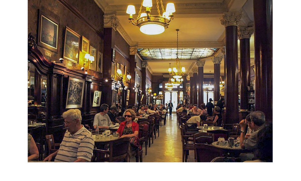 Típico café de Baires, en donde la conversación se lleva a cabo.